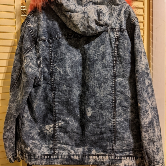 Thrill Pink Ruff Denim Winter Coat Size 3X - Picture 4 of 4